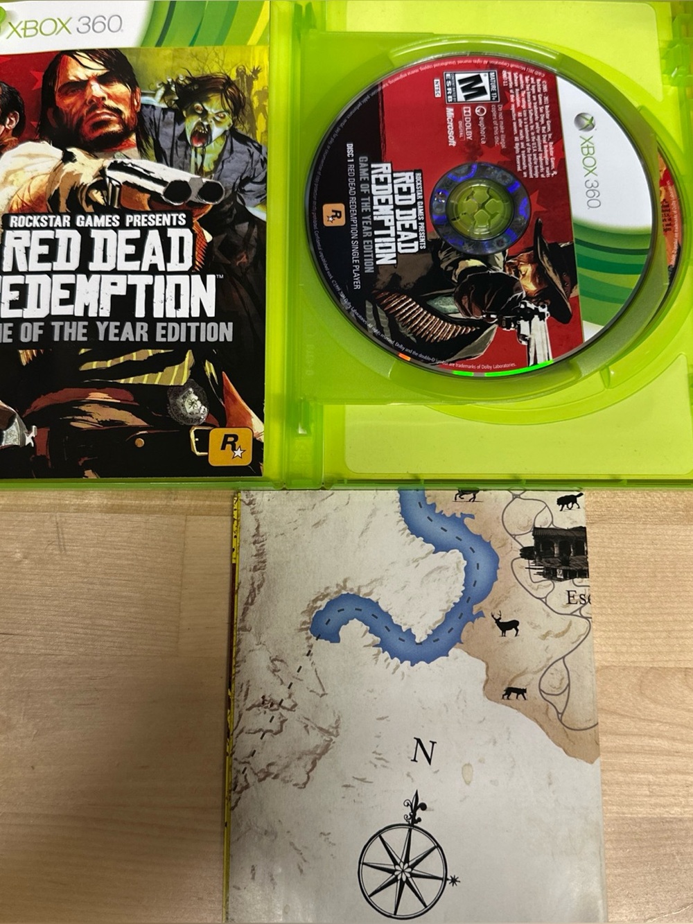 Microsoft Xbox 360 Red Dead Redemption Disc with Green Case